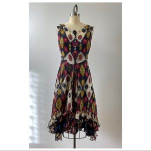 Charles & Victoria • silk ruffle dress • size: 4